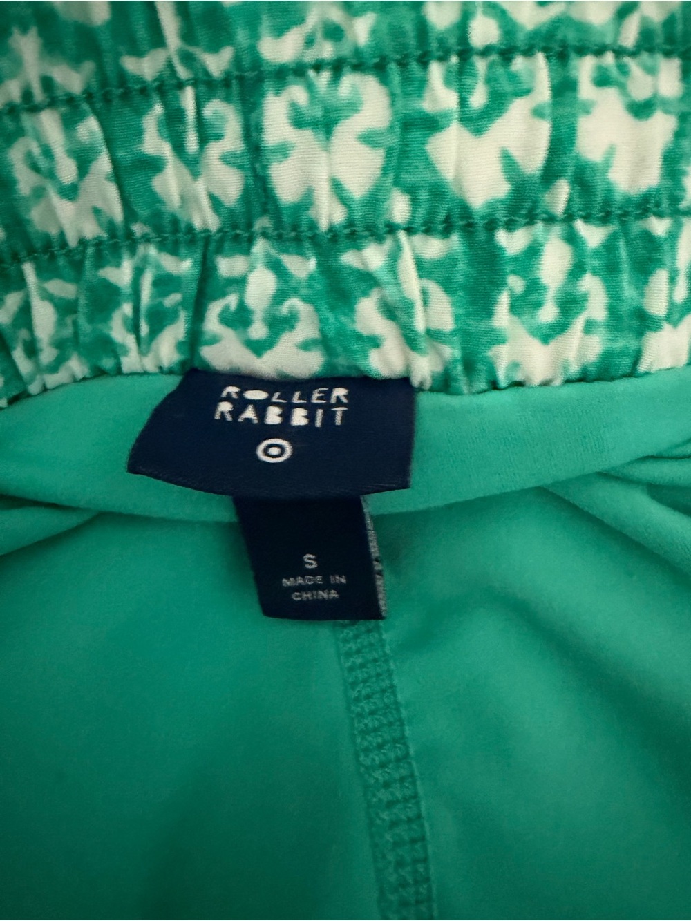 Roller Rabbit Green White Printed Ruffle Lounge Shorts - Picture 6 of 6
